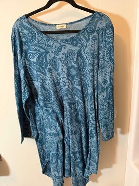 Cactus Teal Jacquard Floral Tunic